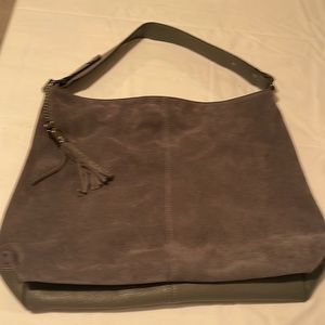 Wojas leather and suede gray bag